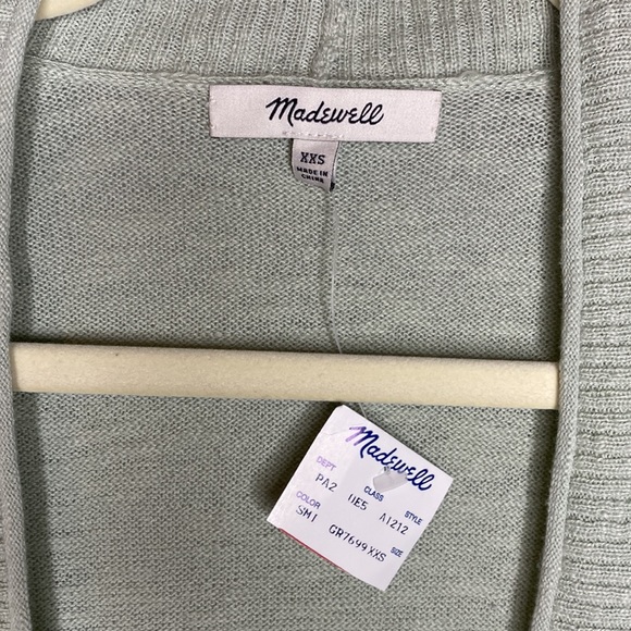Madewell sweater cardigan soft sage color size XXS oversized - Picture 4 of 10